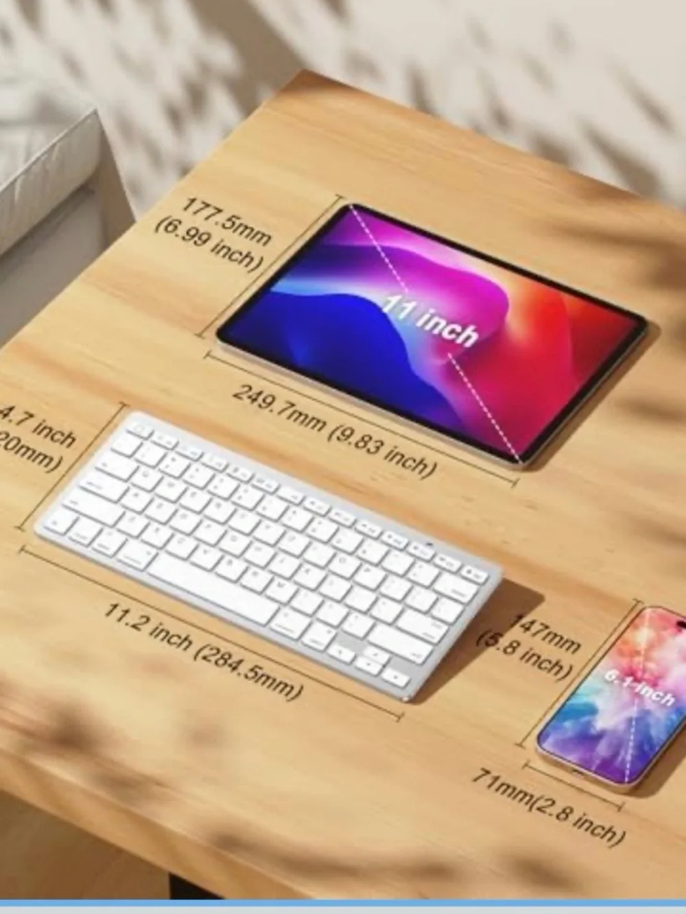 Silver Wireless Bluetooth Keyboard - Slim US Layout